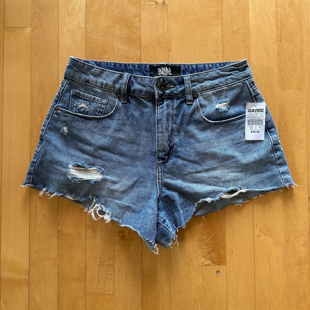Empyre Blue Distressed Jean Shorts